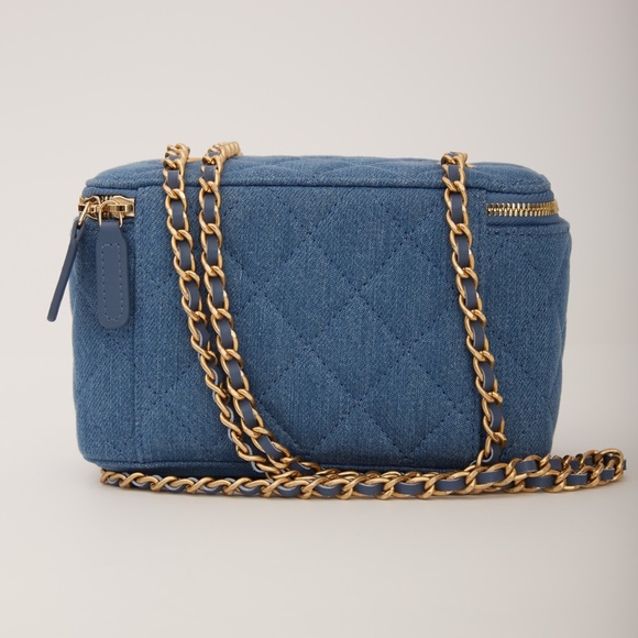 CHANEL BLUE DENIM MINI VANITY CASE CROSSBODY BAG (2021) - Picture 3 of 8